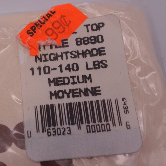 SECRET All Sheer Sandalfoot Nightshade 110-140LBS MEDIUM 100% Nylon Panty Hose - Picture 5 of 12